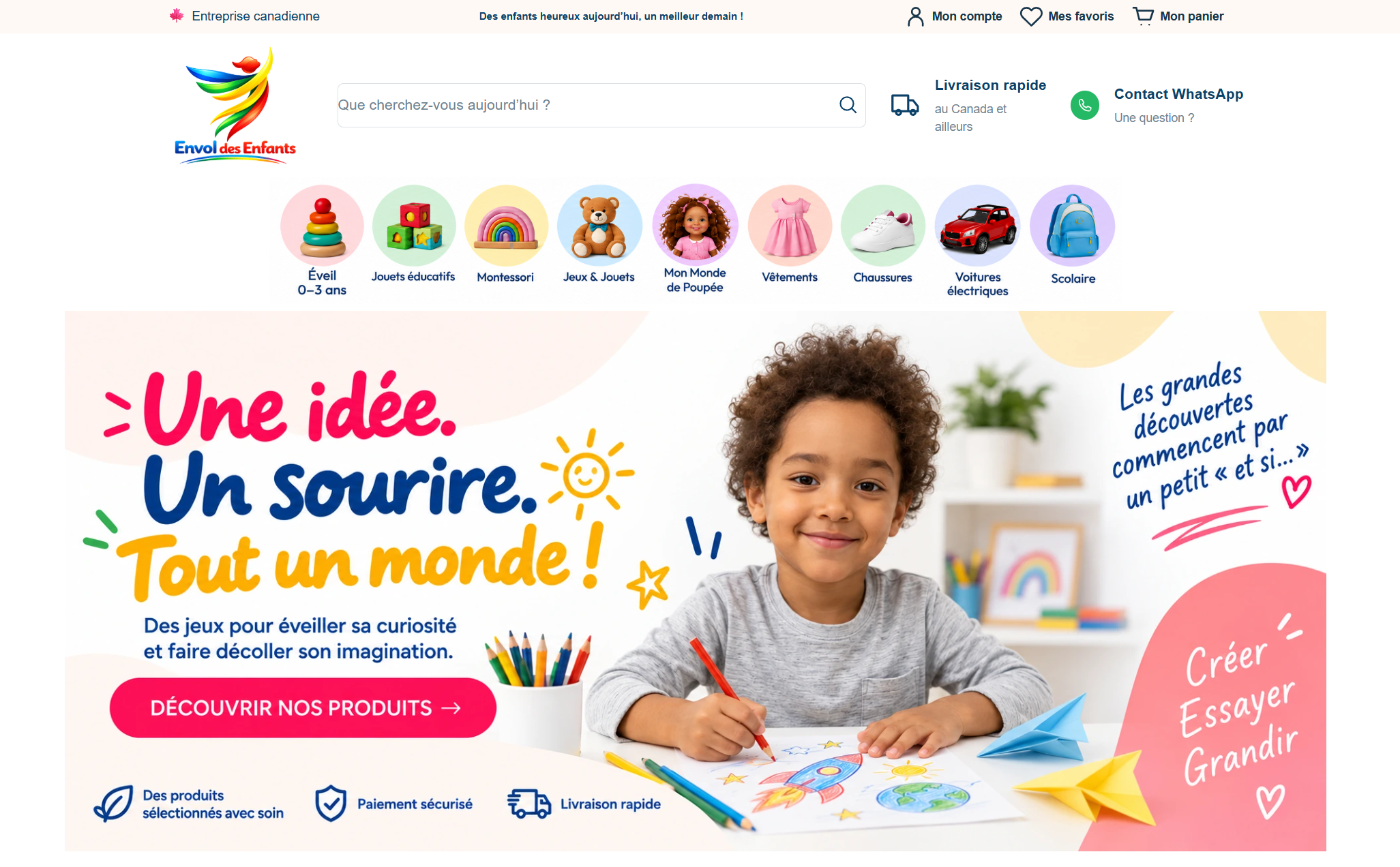Boutique en ligne L’Envol des Enfants